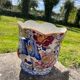 Large pot or vase in Gien earthenware with Peony decor