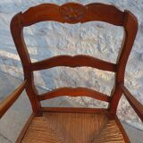 Mulched armchair with louis XV style headbands in solid wood