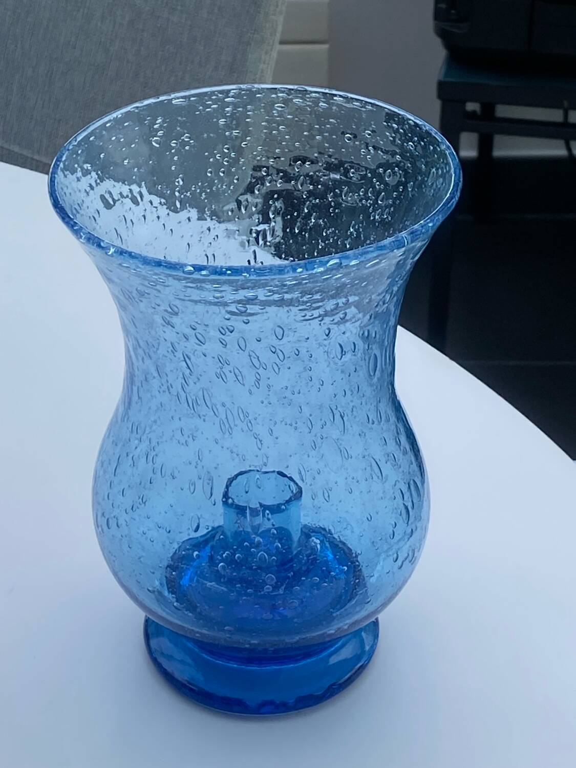 Lavender Blue Glass Tealight Holder