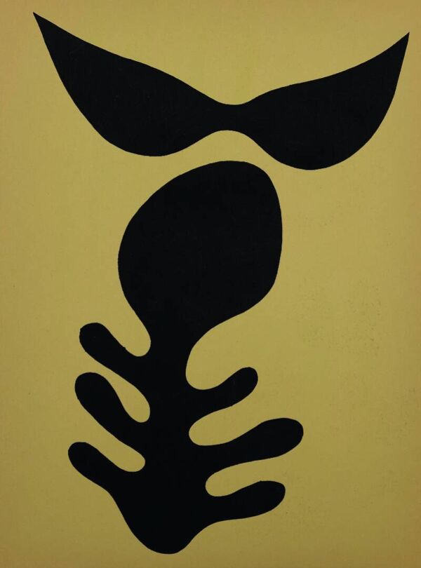 Jean arp : moustache et squelette - pochoir
