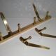 Original WHW Workshop HAGENAUER Vienna, Brass Wall Coat Rack + 2 Hooks