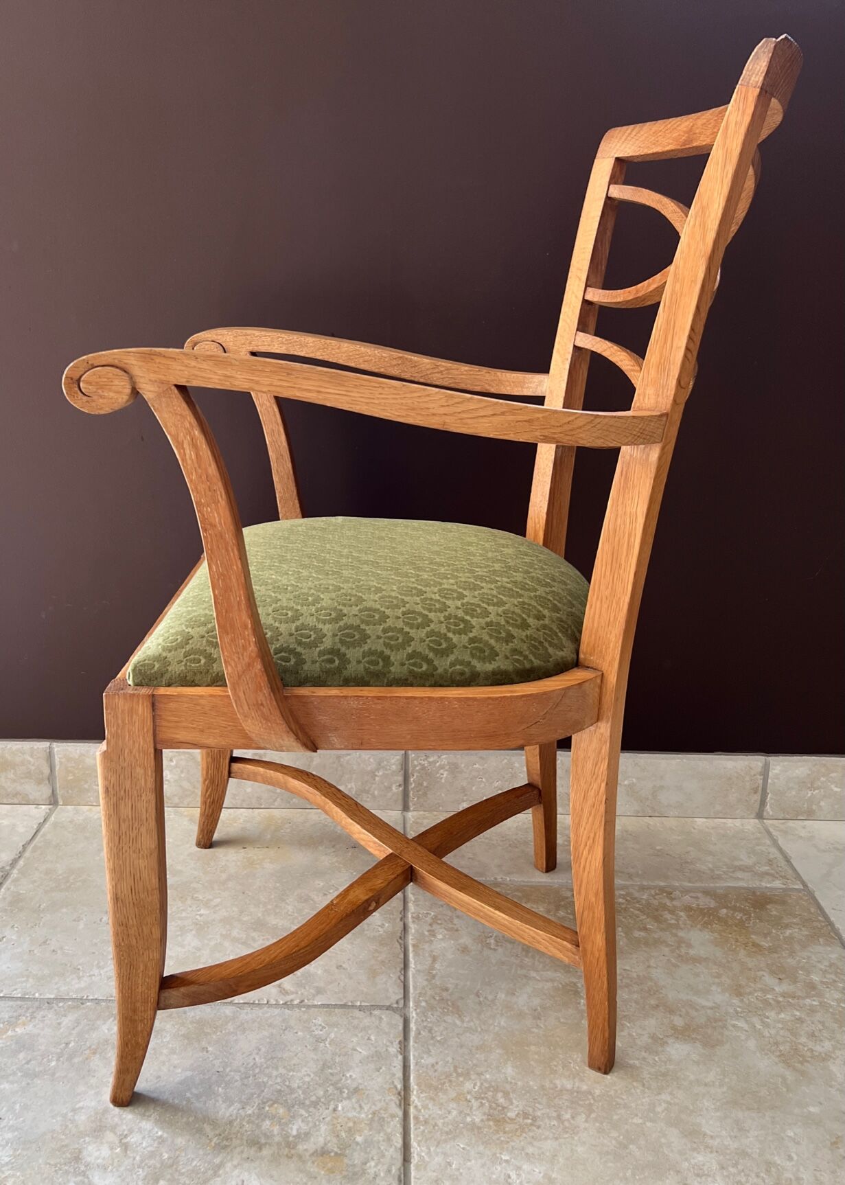 Paire de fauteuils Baptistin Spade 1940 en chêne clair
