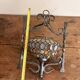 Colourful Stained Glass Wall Sconce with Wrought Iron and Cabochons Lamp