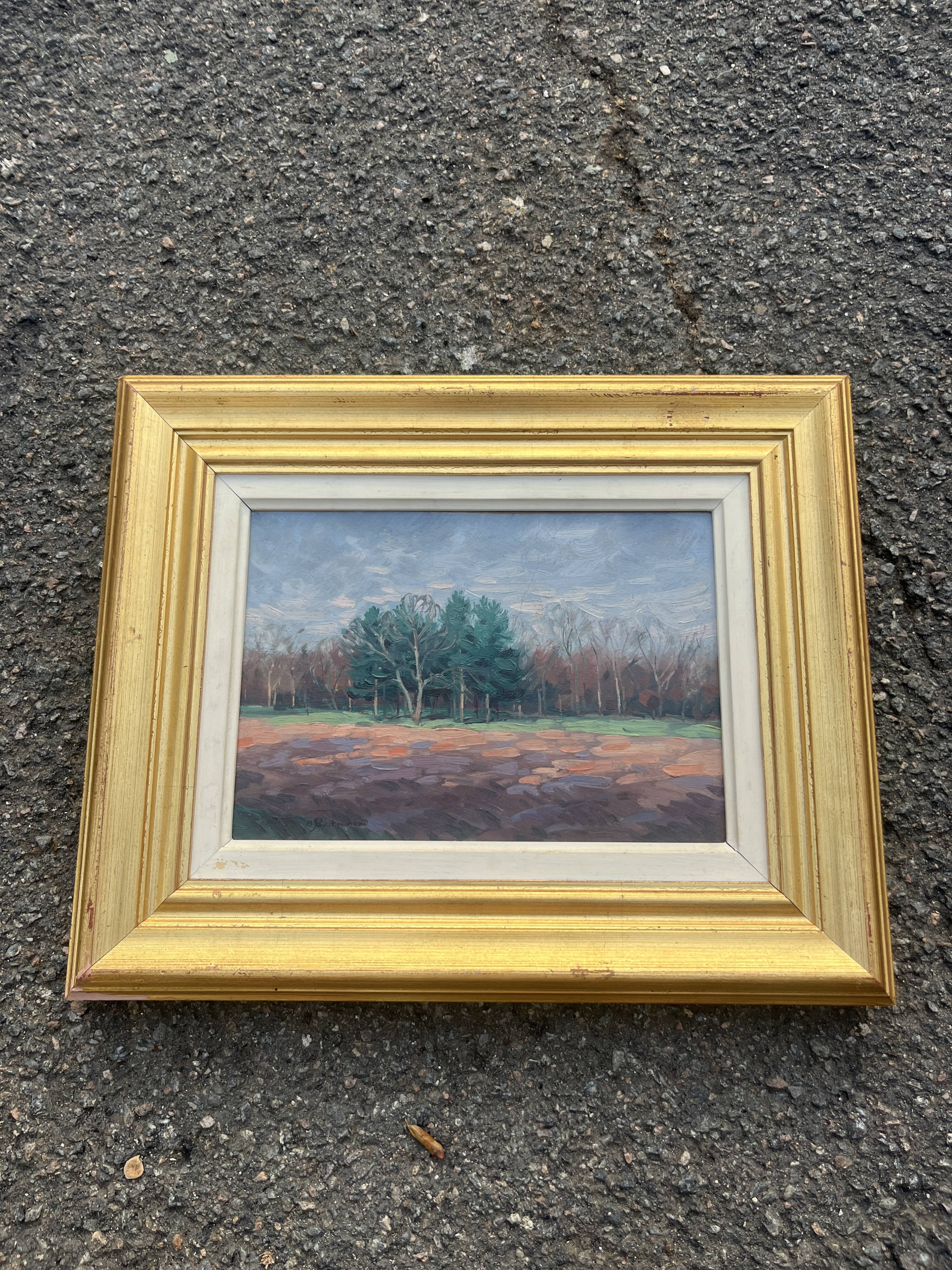 Ancient Table – Oil on canvas by Basil Poustochkine (1893-1973) – "View s