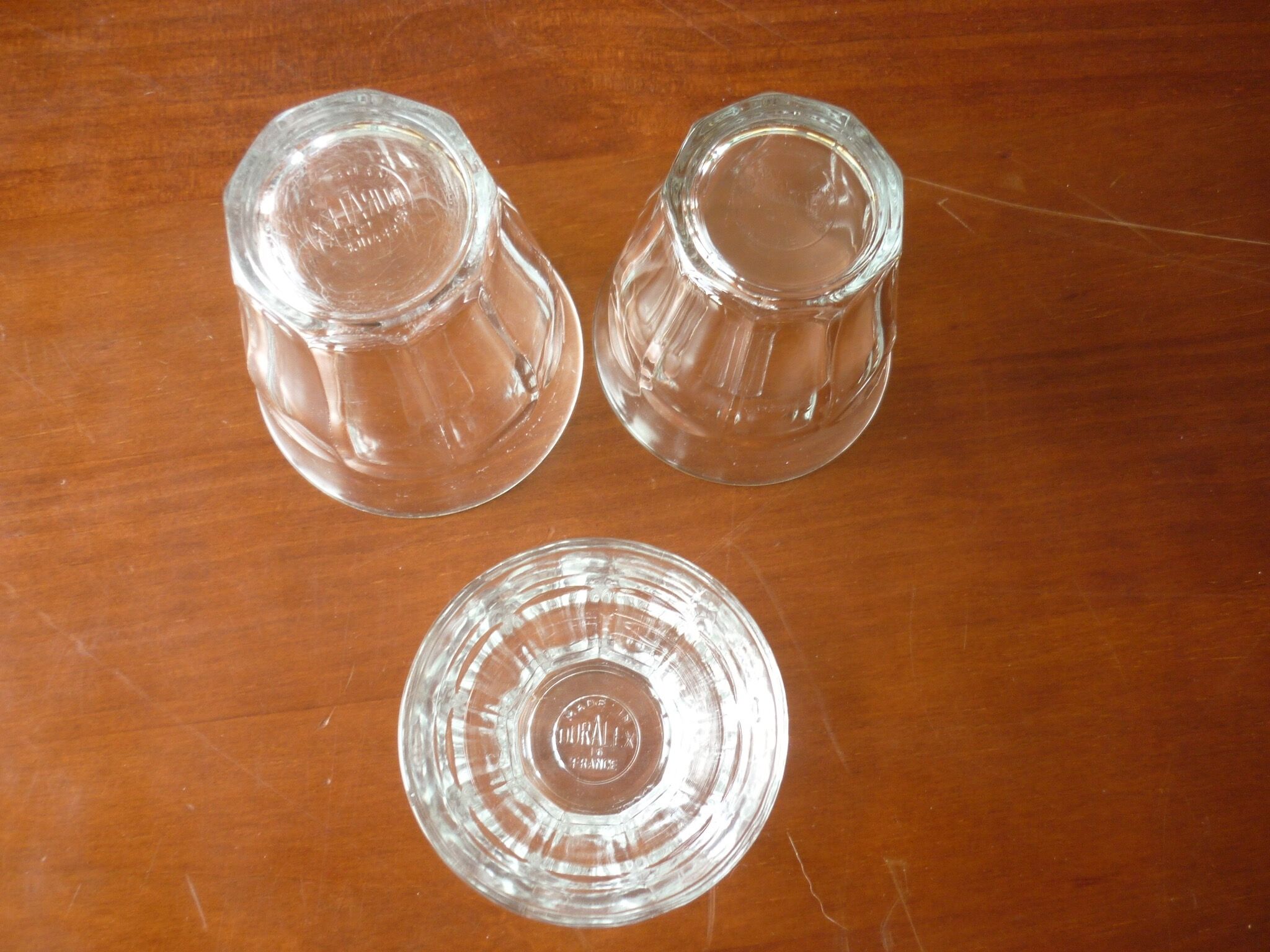 3 verres Duralex transparents