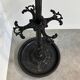 Large ornate cast iron hall tree coat stand with 12 hooks