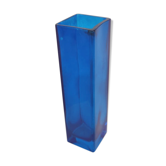 Rectangular vase made of blue colored glass