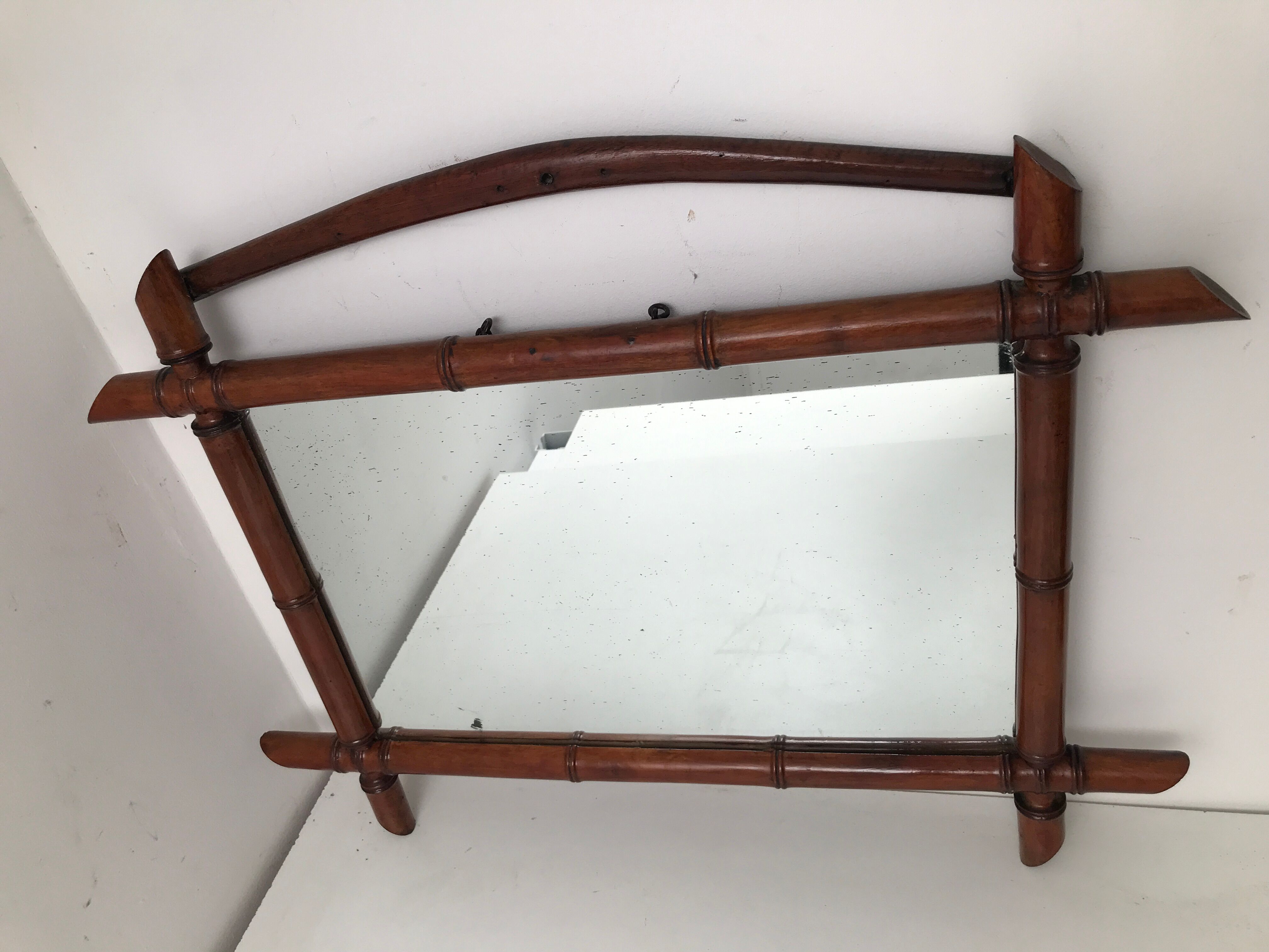 Vintage bamboo mirror