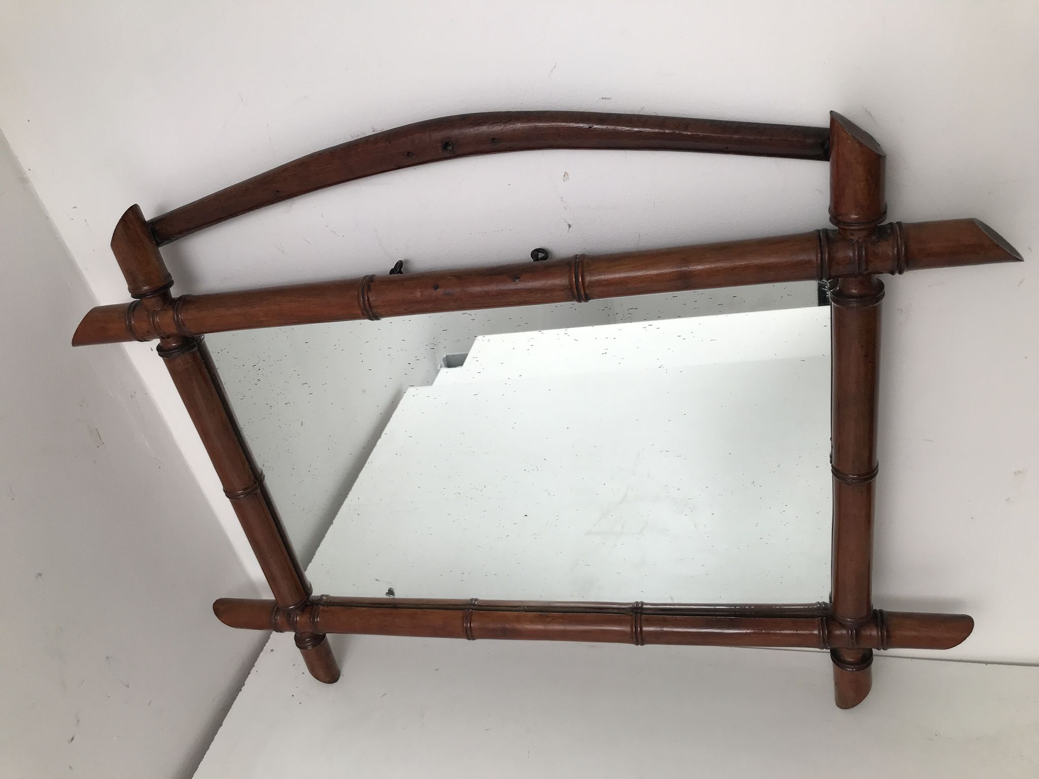 Vintage bamboo mirror