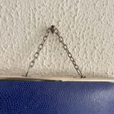 Vintage 1960 triptych mirror barber Mirbel blue Klein lizard imitation - 27