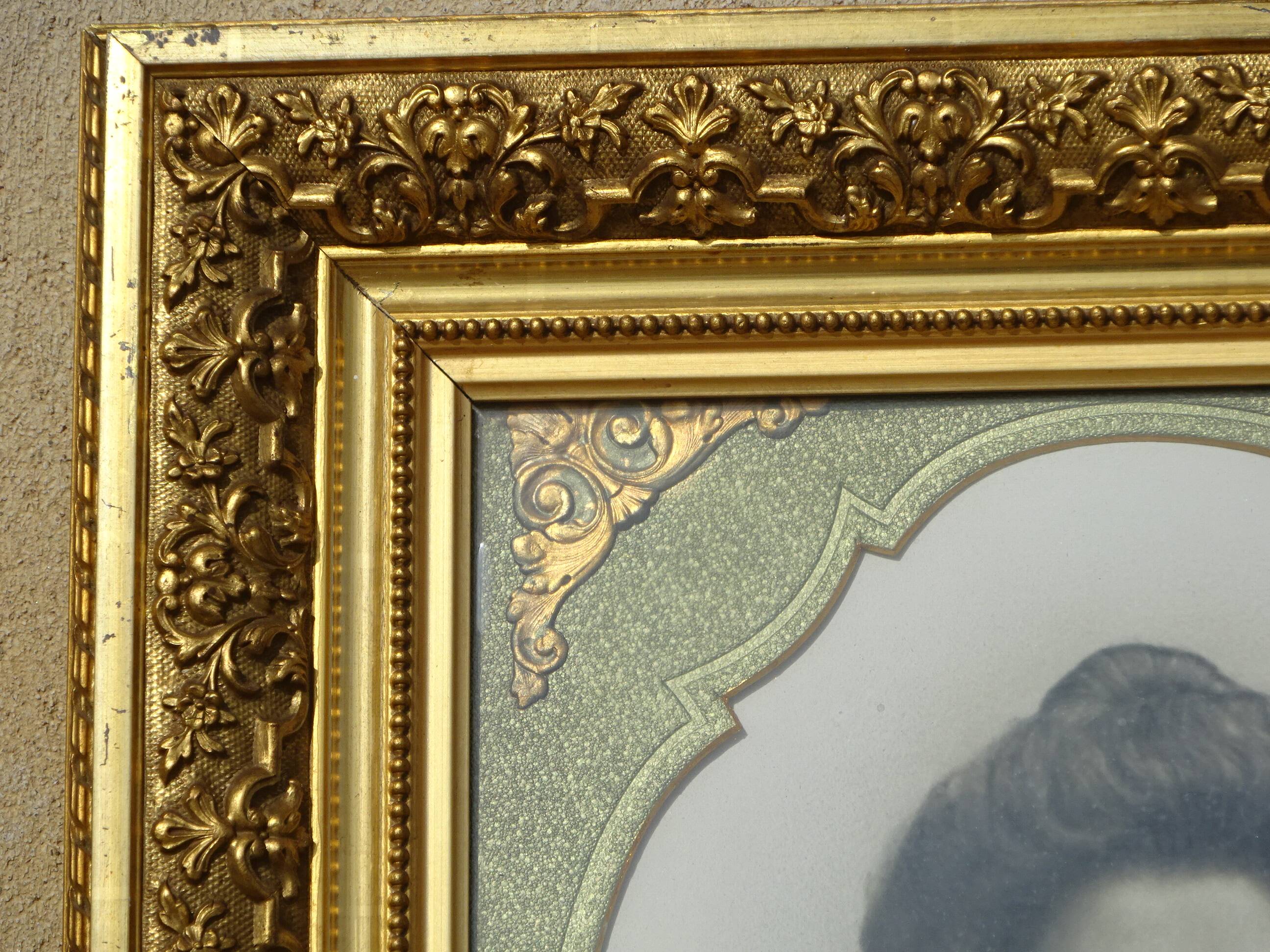 Old photo portrait in gold frame 54x52cm, 1910