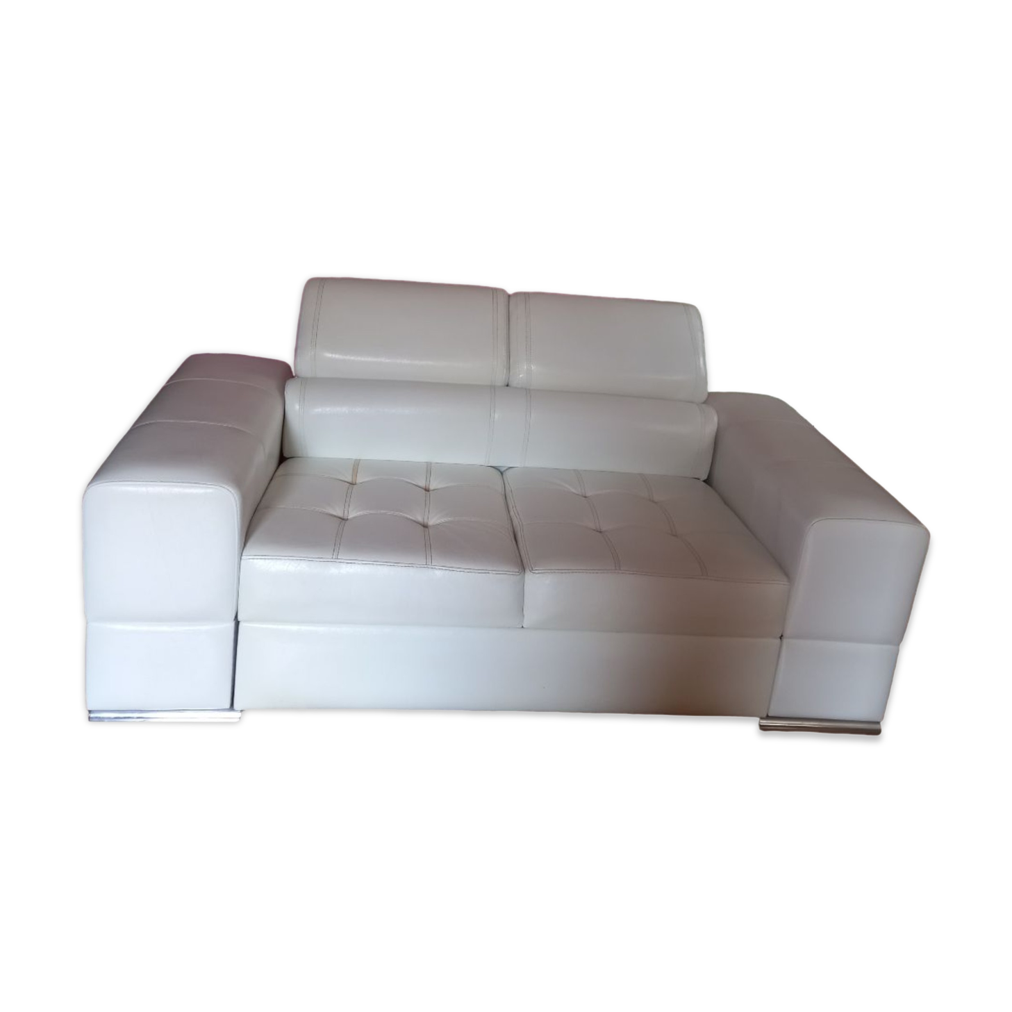 White leather sofa