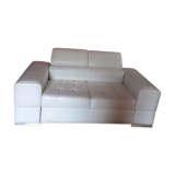 White leather sofa