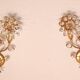 Set Hollywood Regency Wandlampe vergoldet Messing Swarovski-Kristalle Palwa