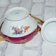 Teapot in Limoges porcelain, burgundy and gold