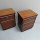 Mid century set of 2 mahogany filing cabinets
