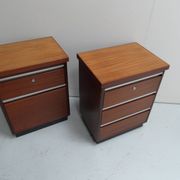 Mid century set of 2 mahogany filing cabinets
