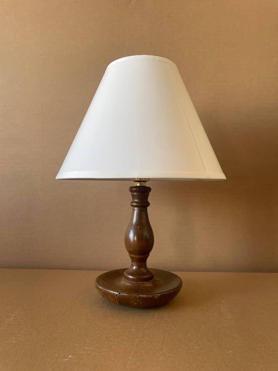 Small turned wooden lamp