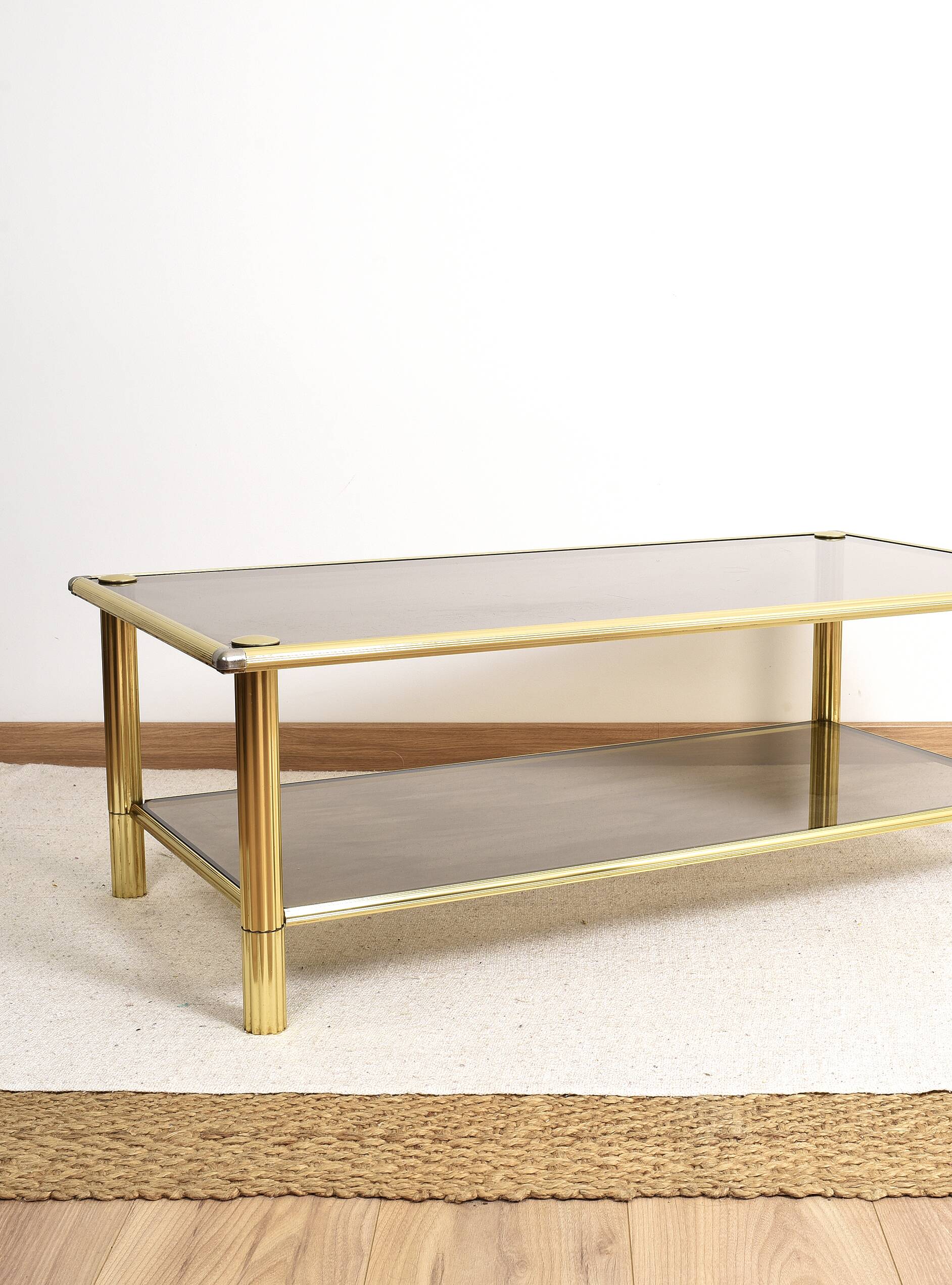 Golden brass coffee table