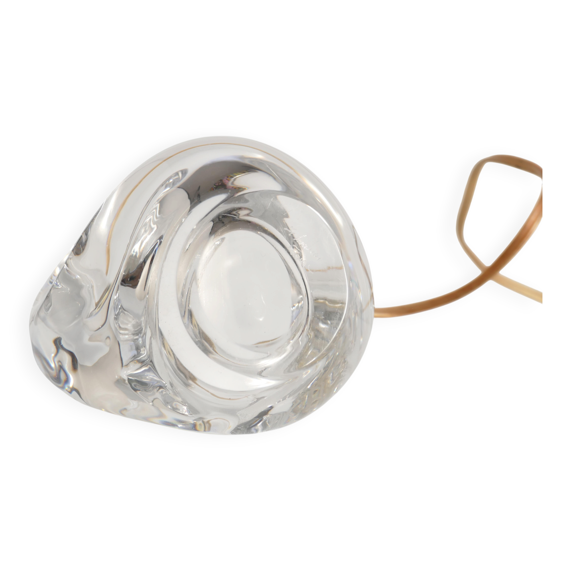 Sculptural Clear Crystal Glass Table Lamp by Schneider, France, 1950s