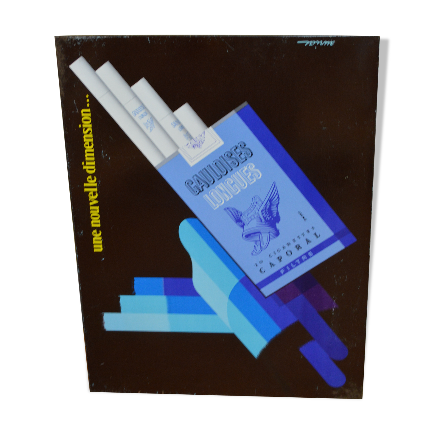 Long Gauloise advertising plate