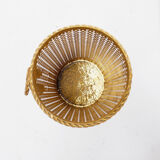 Golden umbrella stand Hollywood Regency by Li Puma Firenze, Italy 1950s