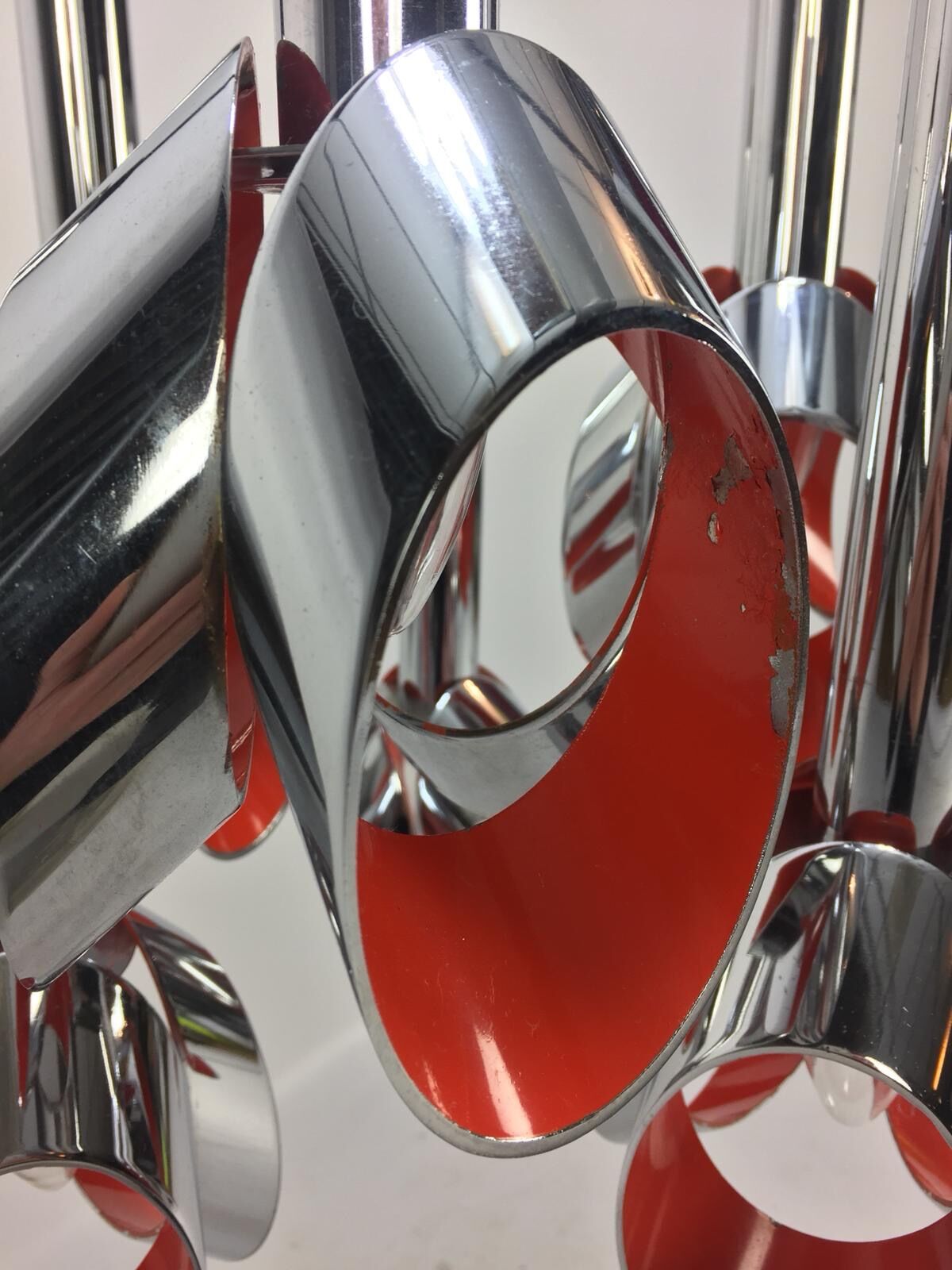 Chromed Metal Ceiling Lamp by RAAK, Amsterdam, 1960's