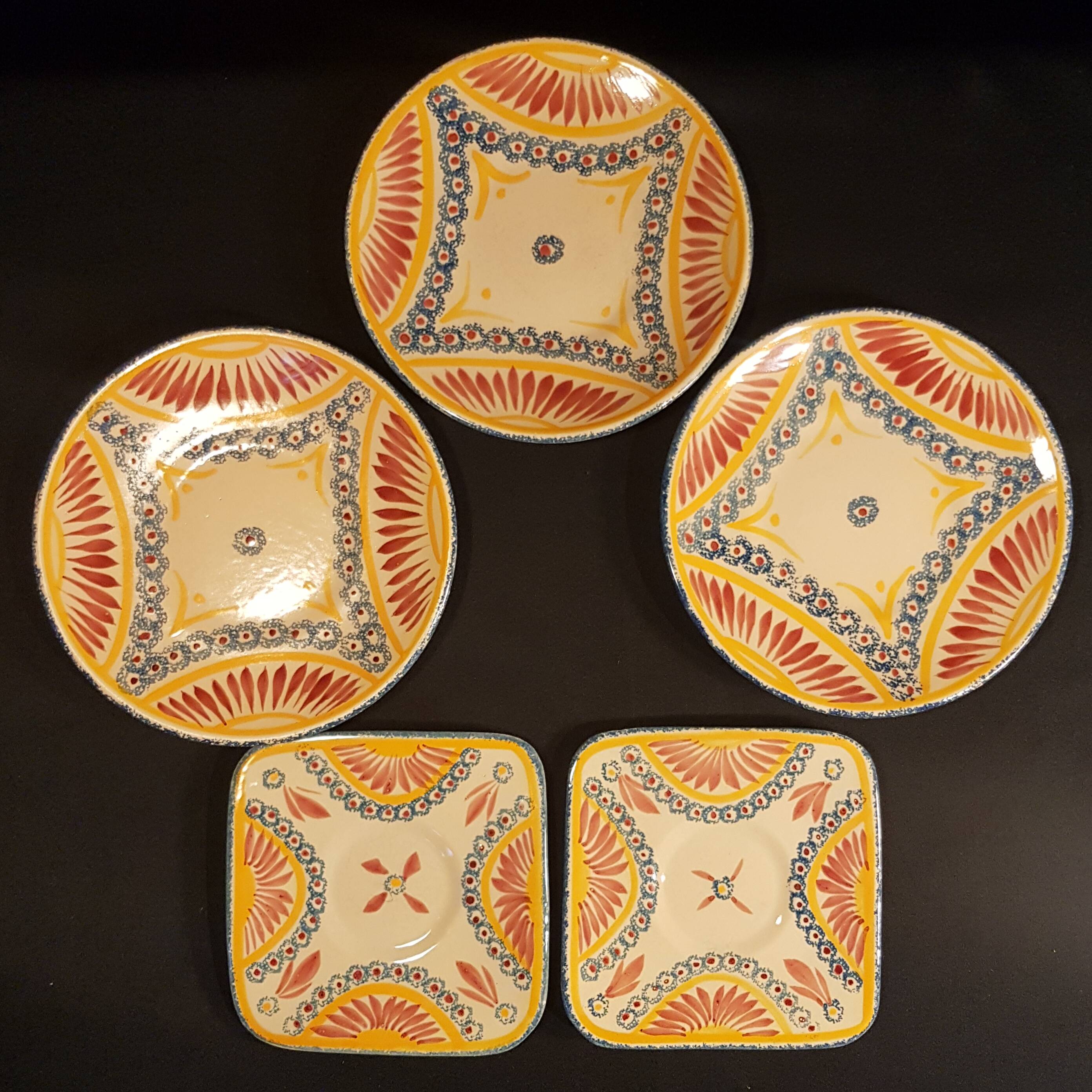 5 Henriot Quimper saucers or plates