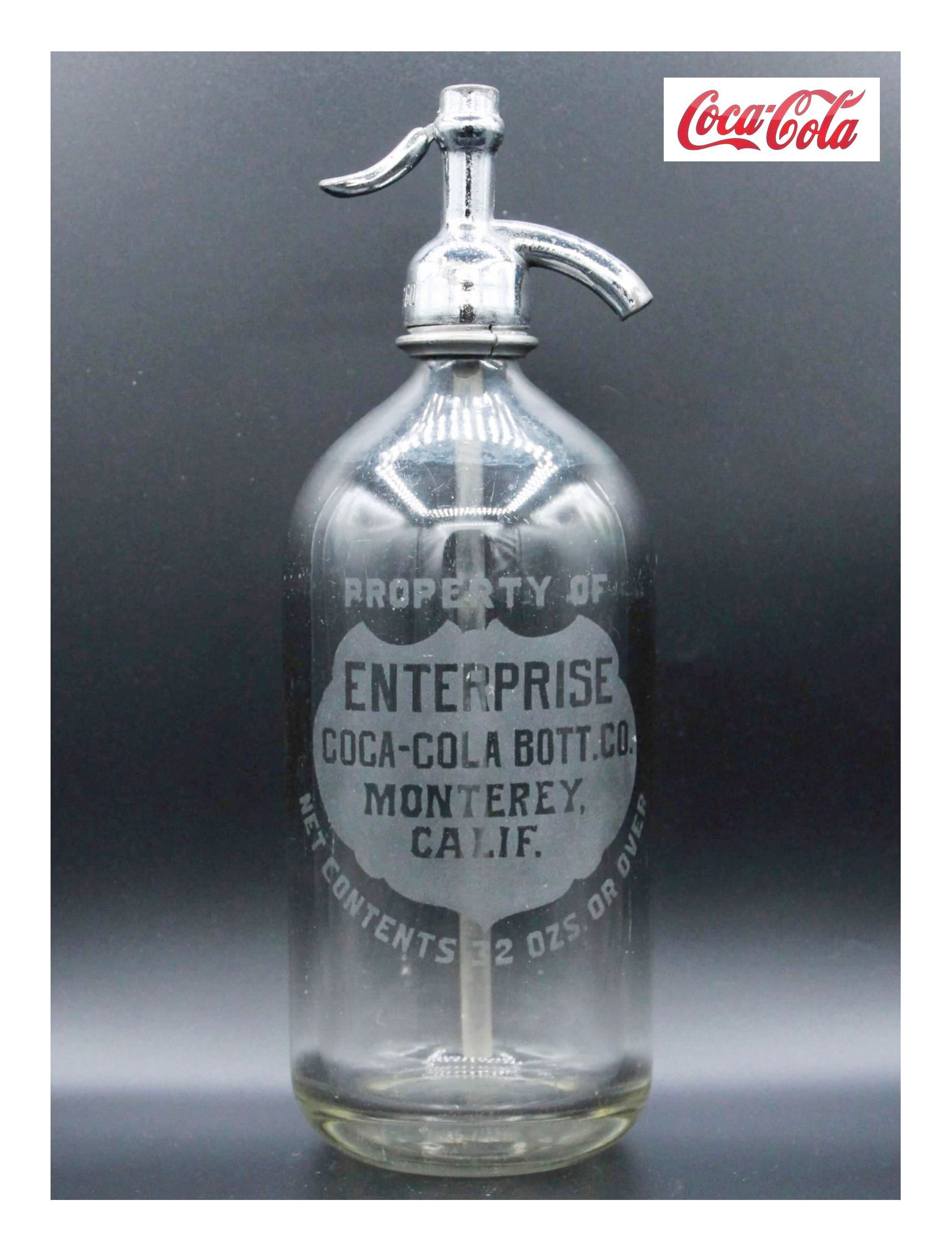 Ancienne Bouteille Coca-Cola Sur Présentoir à Glace En Acrylique - Pièce Rare