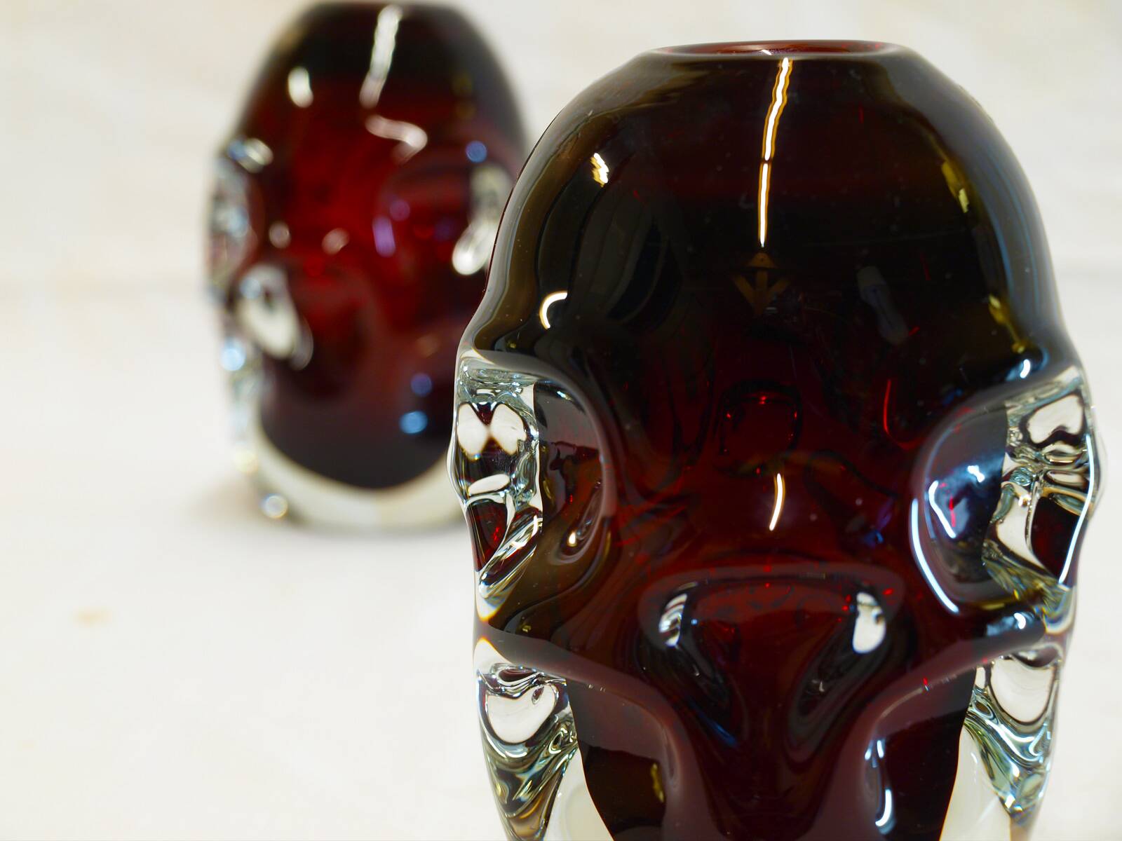 Pair of glass vases by Aseda, Sweden