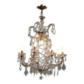 Antique chandelier Maria Theresa in gilded iron, Italy, 20th century