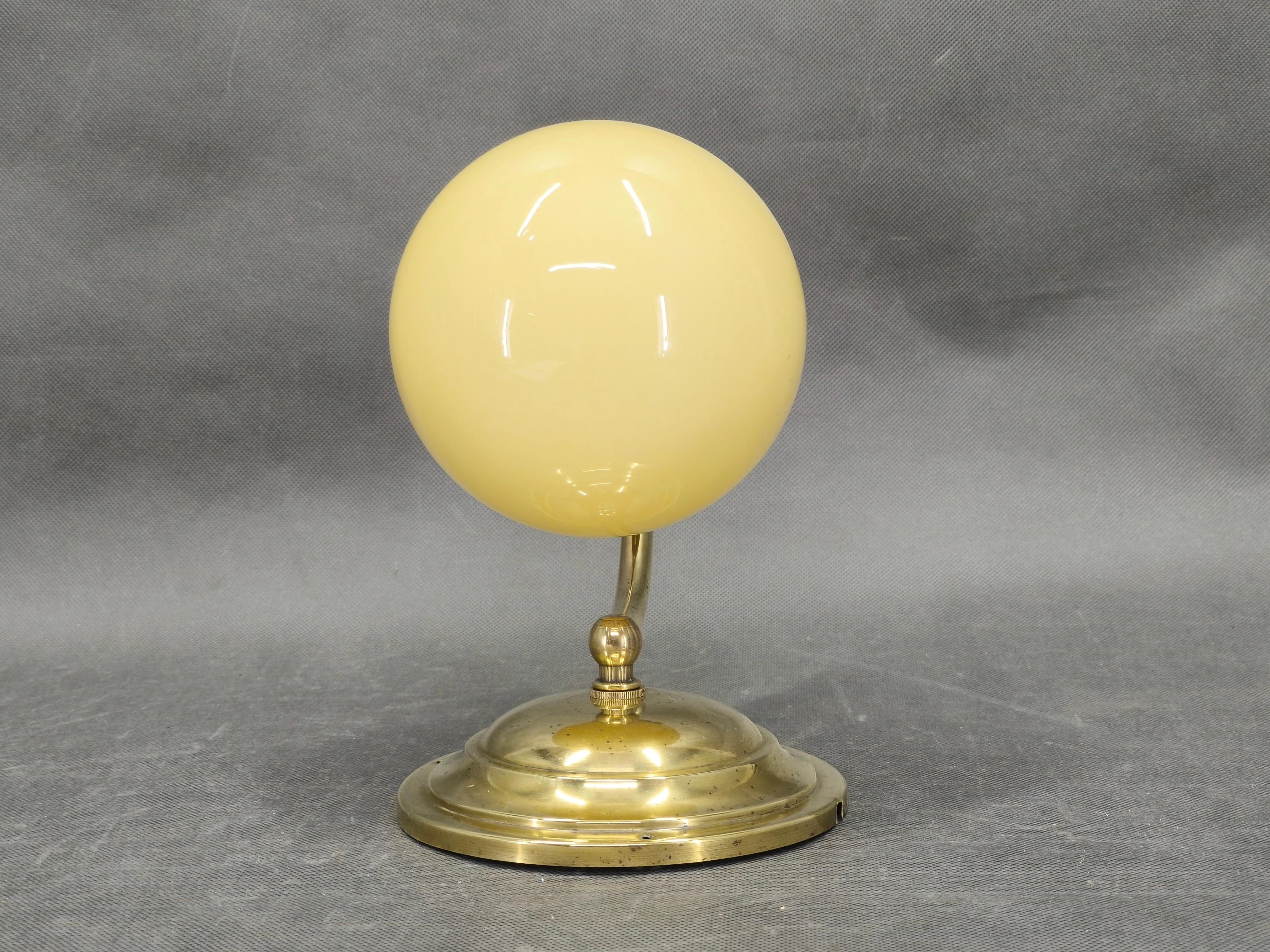 Czech Art Deco Brass and Champagne Glass Wall Light 1930s