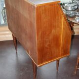 Office, Scandinavian slope secretary, satin wood and teak plating.