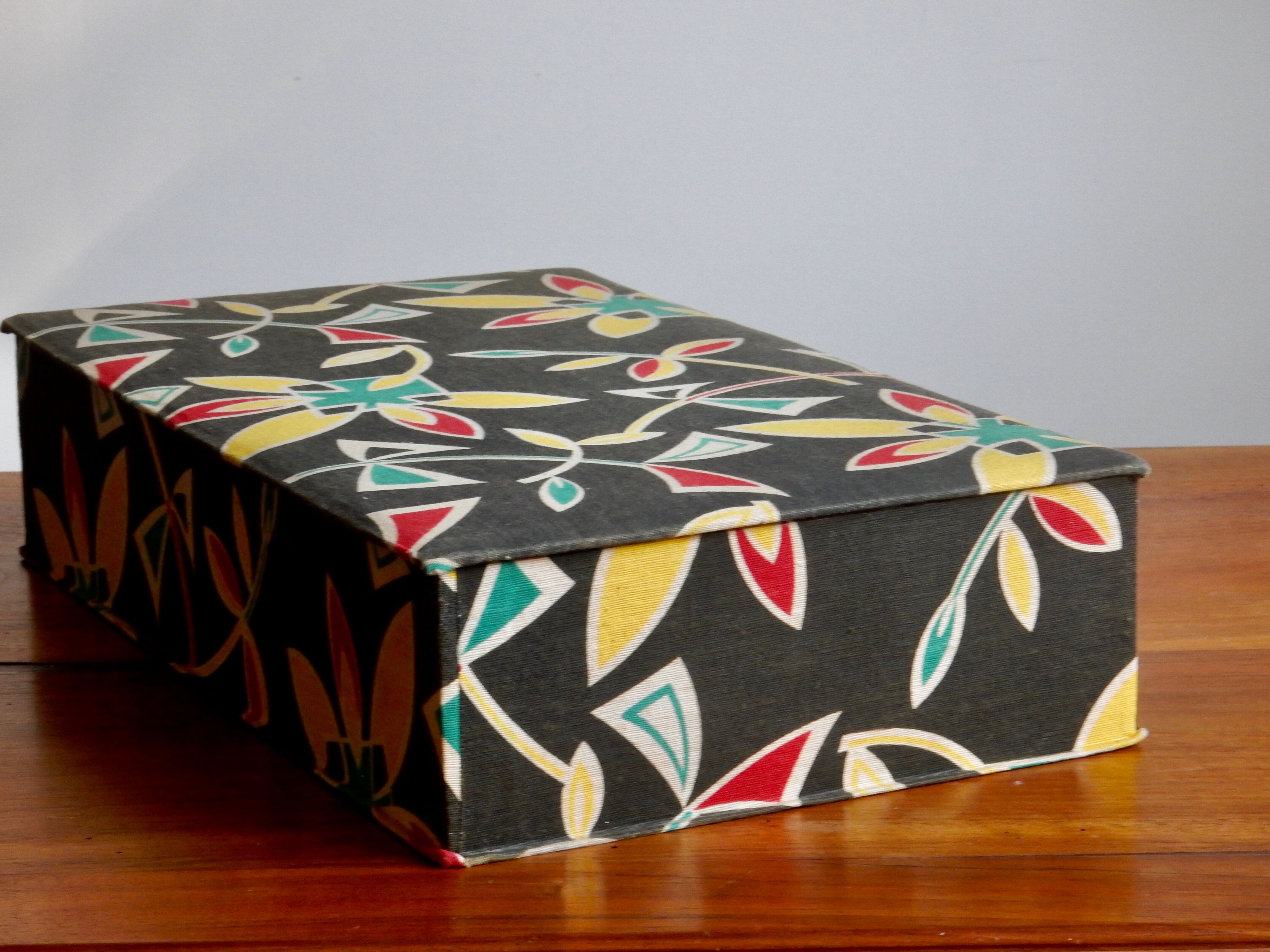 1950s fabric sewing box