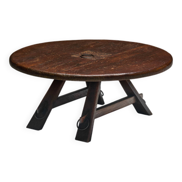 Table basse rustique ancienne, France, années 1960