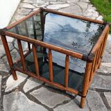 table d'appoint en rotin