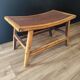 Vintage Asian stool or footrest in honey bamboo and brown rattan