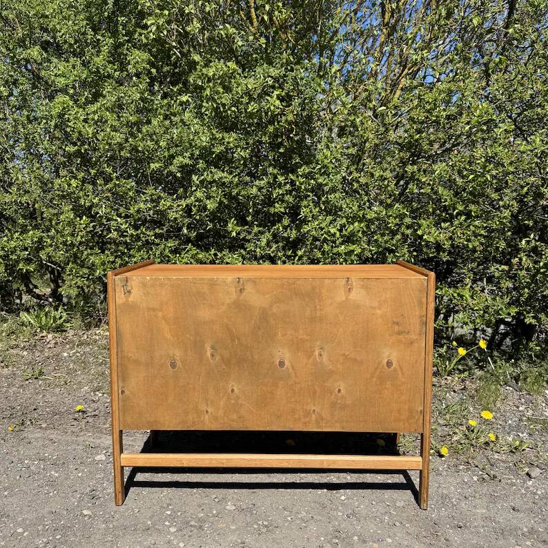 Oak sideboard, Henry Kjaernulf style, 1960-70, Danish design. Mid-century modern style