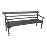 Black lacquered teak bench circa 1960