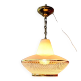 UFO screen-printed glass pendant light, 1970.