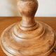 Pair of wooden lamps, pleated lampshade