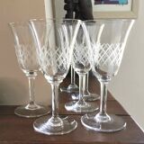6 engraved wine glasses