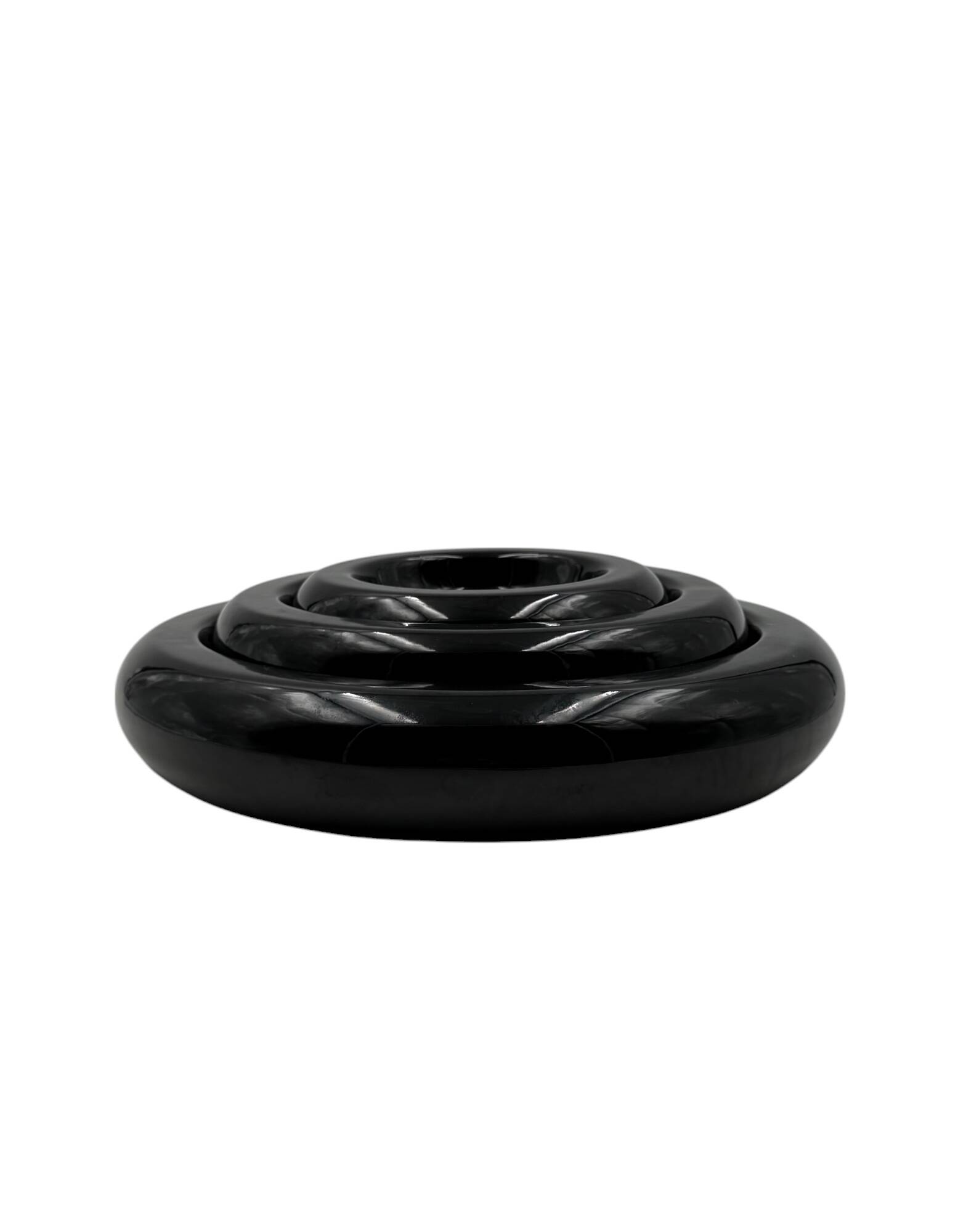 Space age stacked ceramic ashtrays / vide poche / centerpiece, Italy 1970s