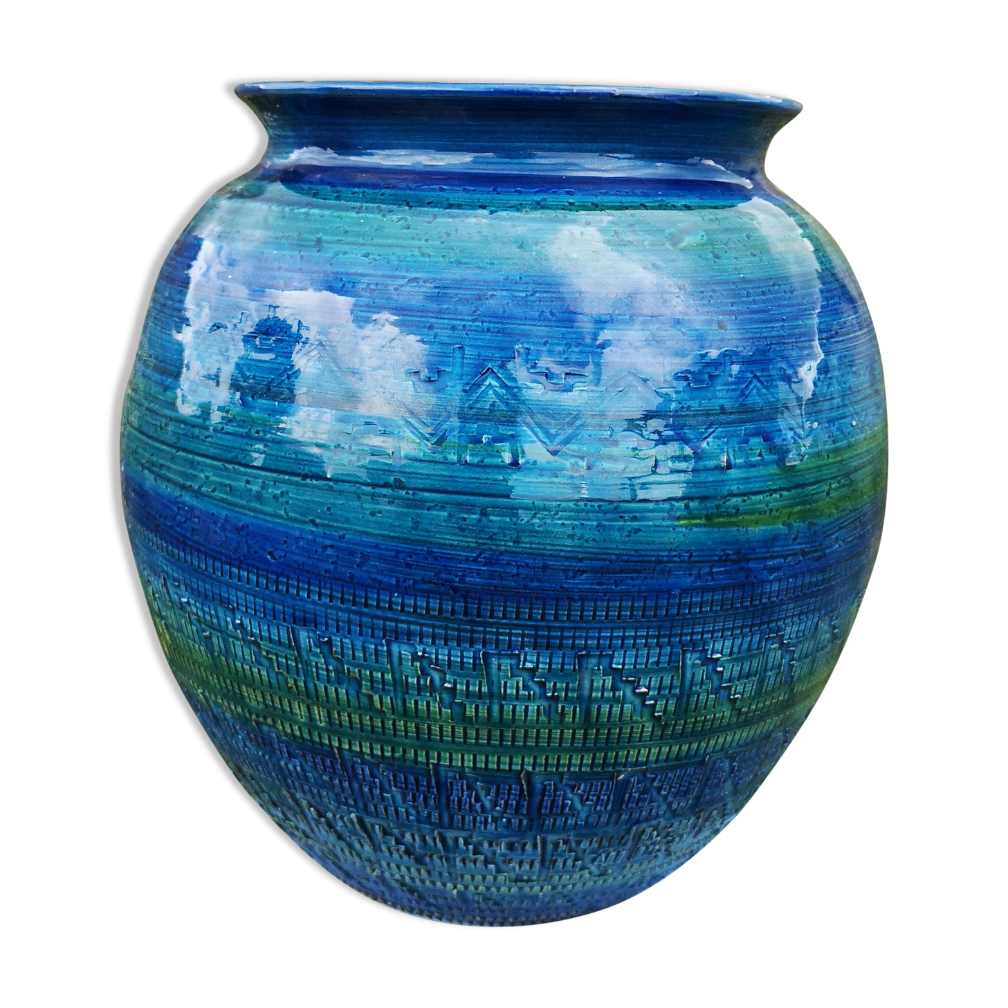 Vase Aldo Londi Rimini blue Pour Bitossi années 60