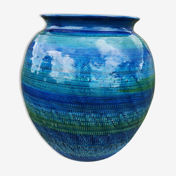 Vase Aldo Londi Rimini blue For Bitossi 60s