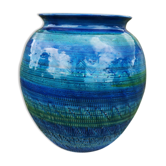 Vase Aldo Londi Rimini blue For Bitossi 60s