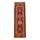 Tapis de couloir Kilim vintage tissé à la main