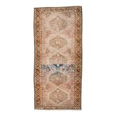 Tapis persan vintage rouge pâle et marron en laine fait à la main