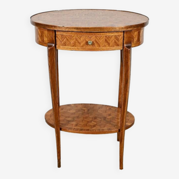 Petite Table de Salon en Marqueterie, style Transition Louis XV / Louis XVI – 1920