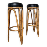 Pair of high rattan stools
